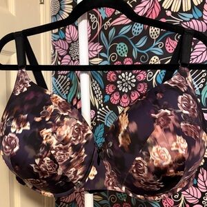 Floral Women's Bra in Black and Brown